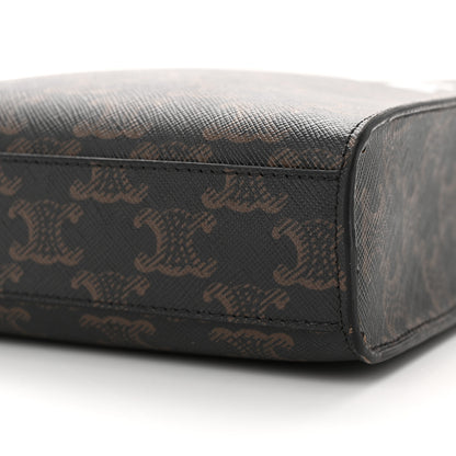 Celine Triomphe Canvas Calfskin Mini Vertical Cabas Tan 8 of 12