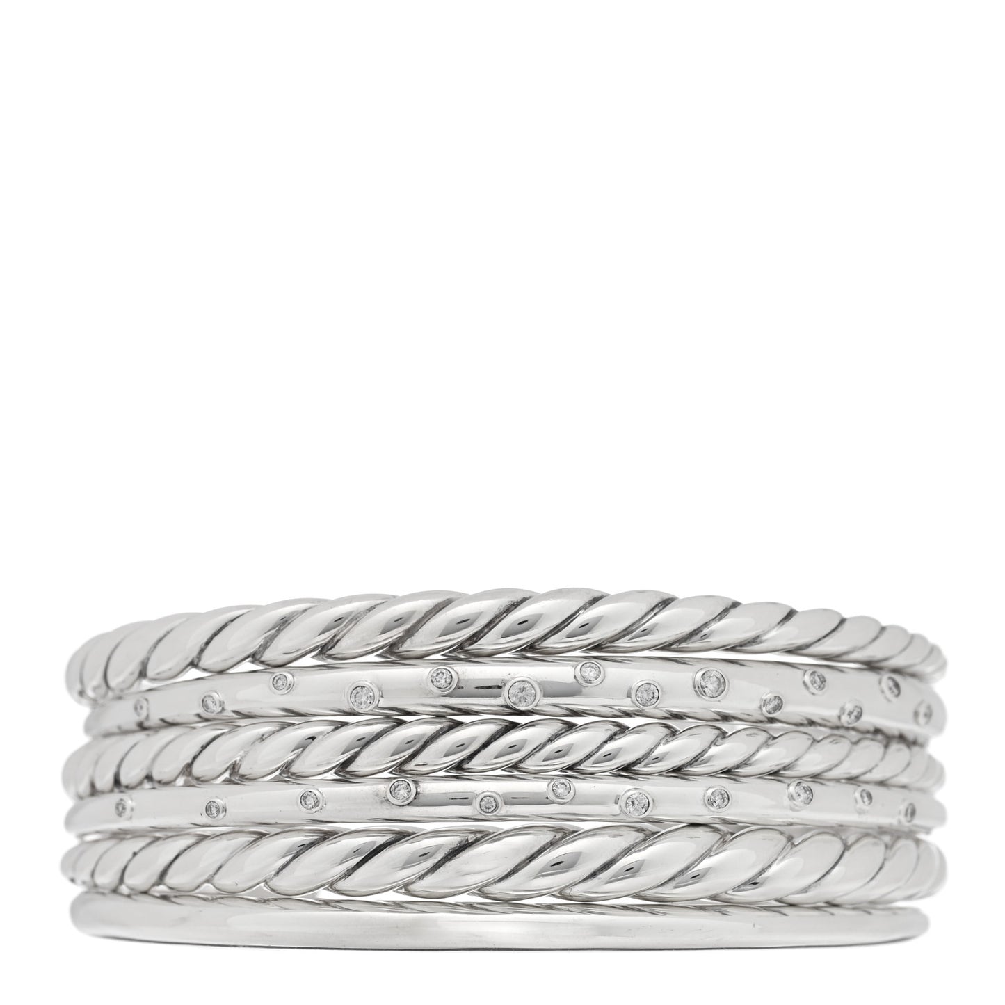 Sterling Silver Diamond 29mm Pure Form Cuff Bracelet