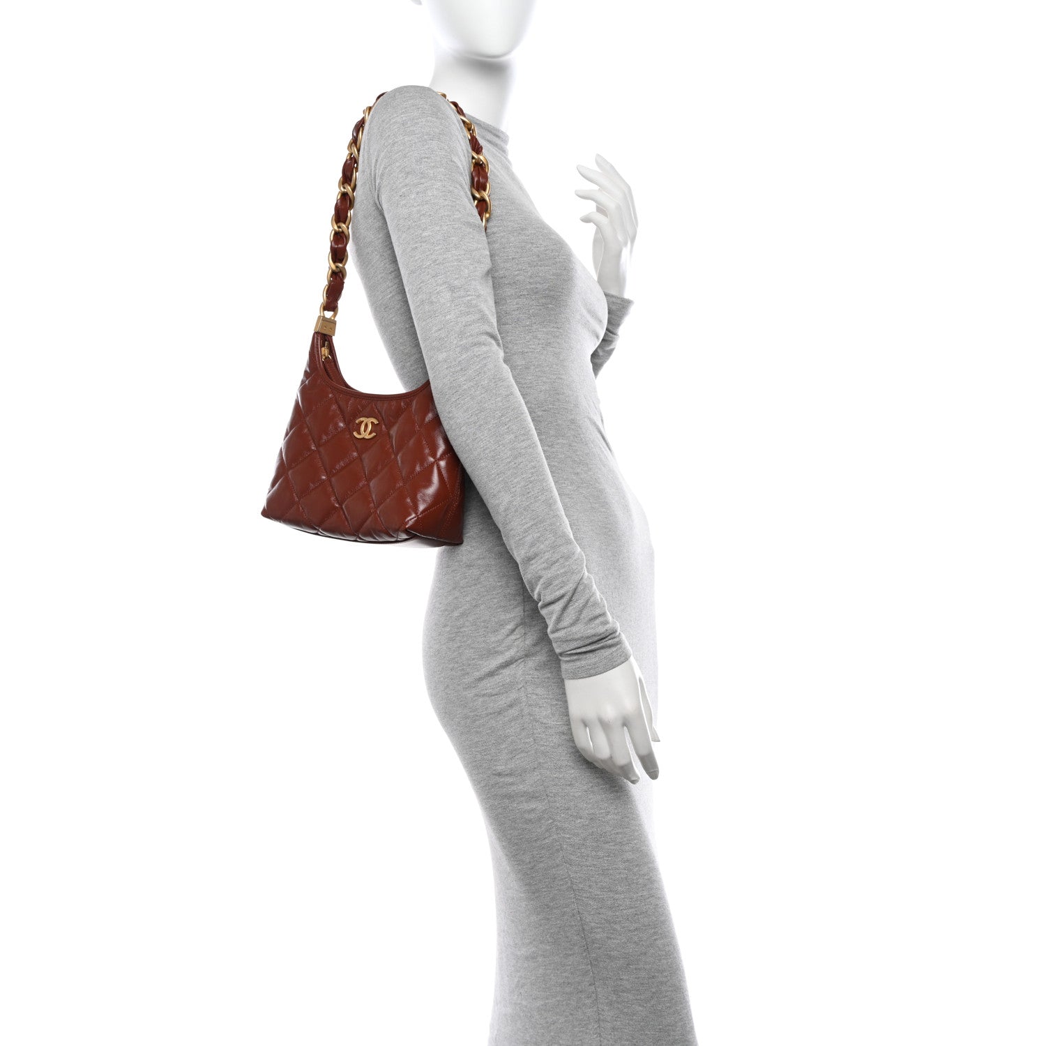 Chanel Shiny Crumpled Lambskin Quilted Small CC Funky Town Hobo