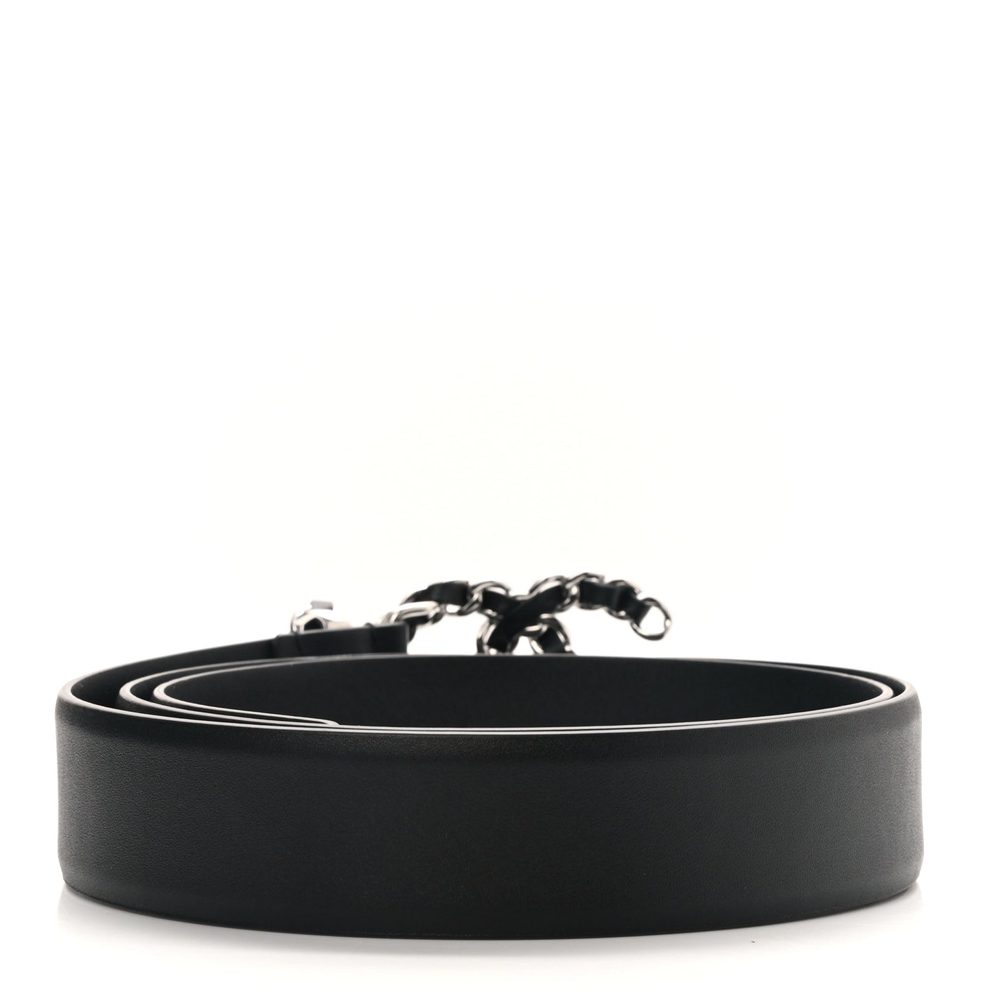 Calfskin CC Chain Belt 85 34 Black