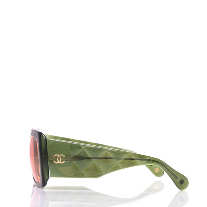 Chanel Acetate Quilted Sunglasses 5019 Green 3 of 8