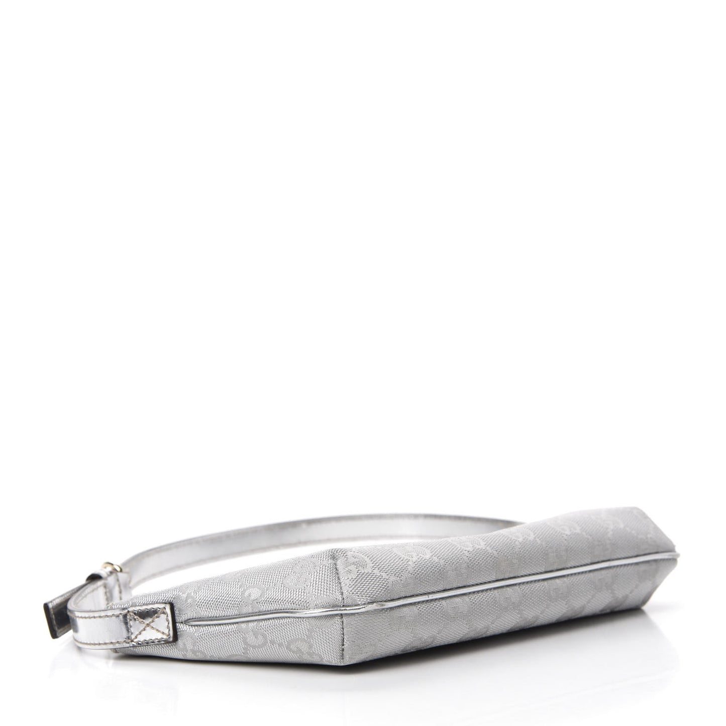Metallic Monogram Pretty Boat Pochette Silver