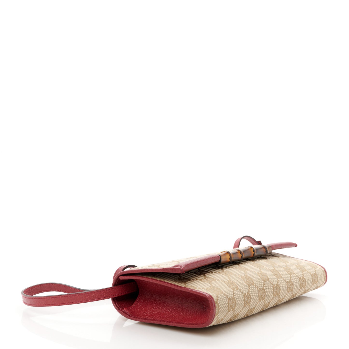 Monogram Bamboo Bar Clutch Red