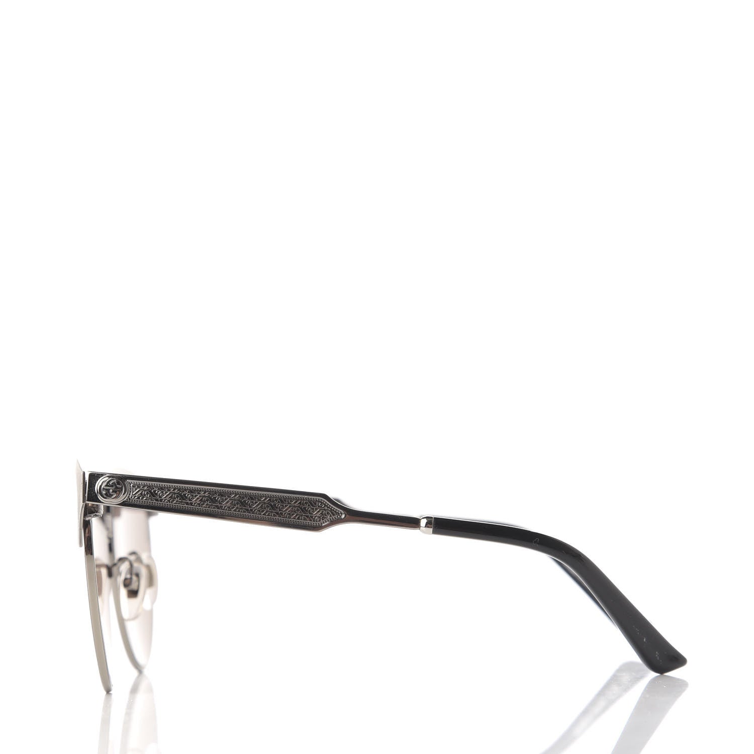 Gucci Round Metal GG0074S Sunglasses Silver 2 of 7