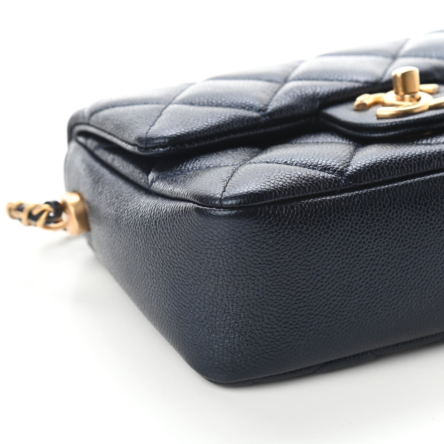 Iridescent Caviar Quilted Mini My Perfect Flap Black
