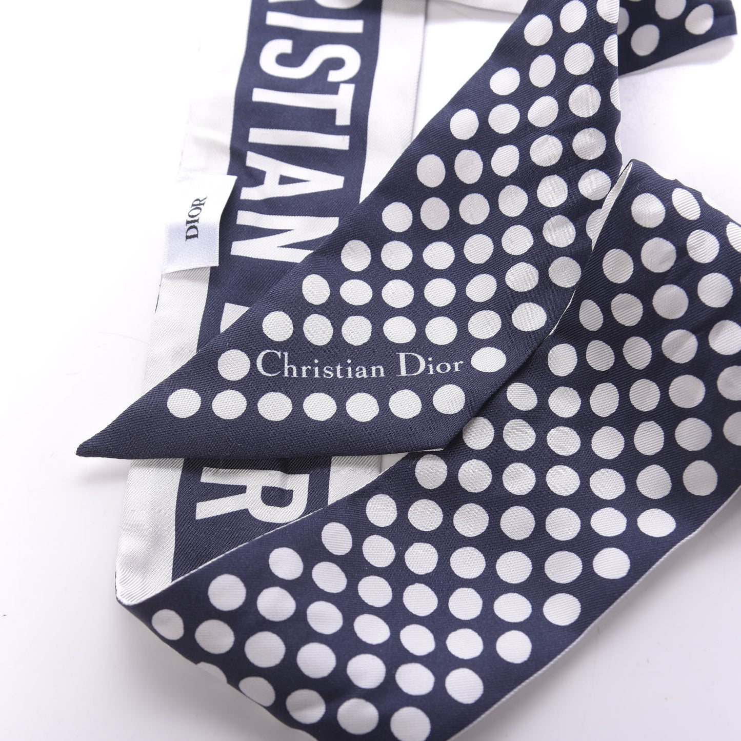 Silk Polka Dot Mitzah Scarf Blue White
