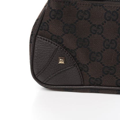 Gucci Monogram Studded Chain Clutch Dark Brown 10 of 10