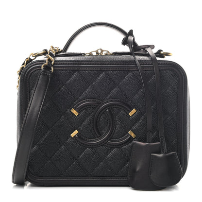 Chanel Caviar Quilted Medium CC Filigree Vanity Case Black 1 of 6