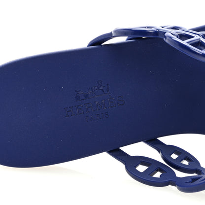 Hermes Rubber Chaine d'Ancre Island Sandals 37 Bleu Smalt 7 of 7