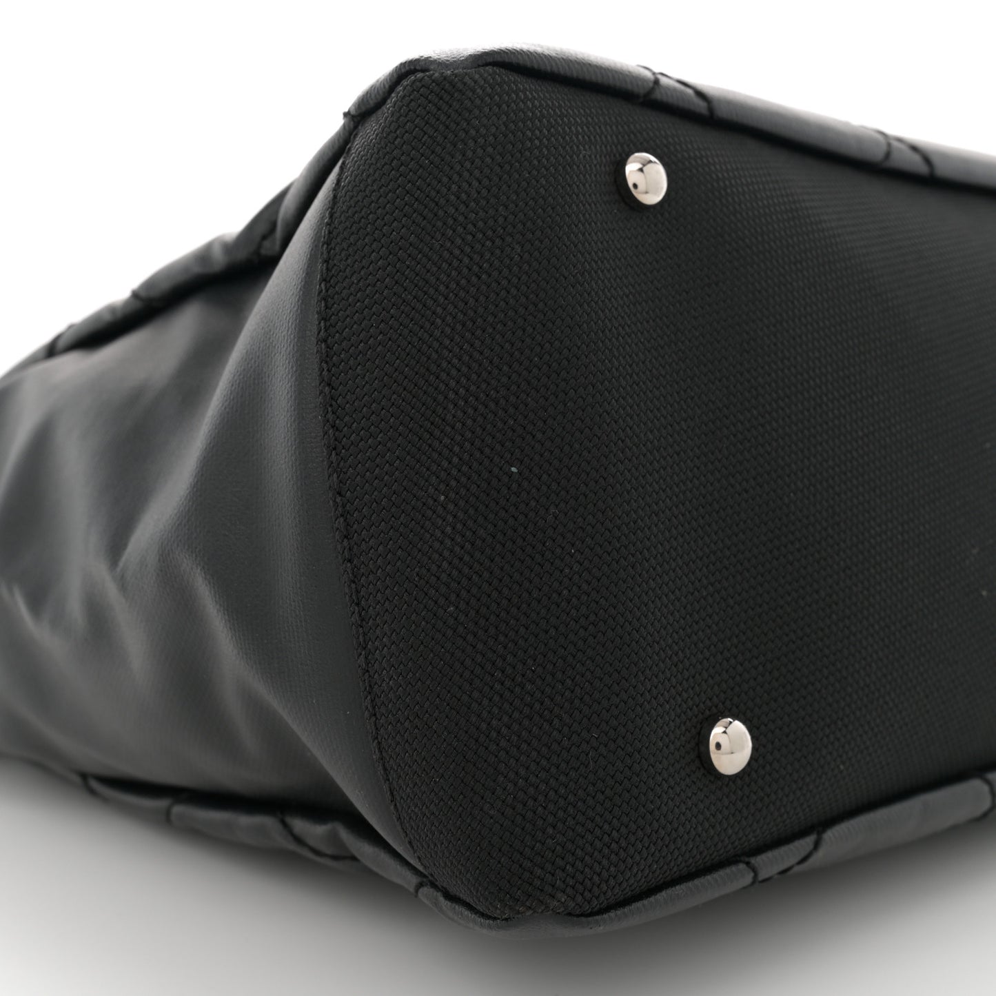 Coated Canvas Quilted Large Paris Biarritz Tote Black