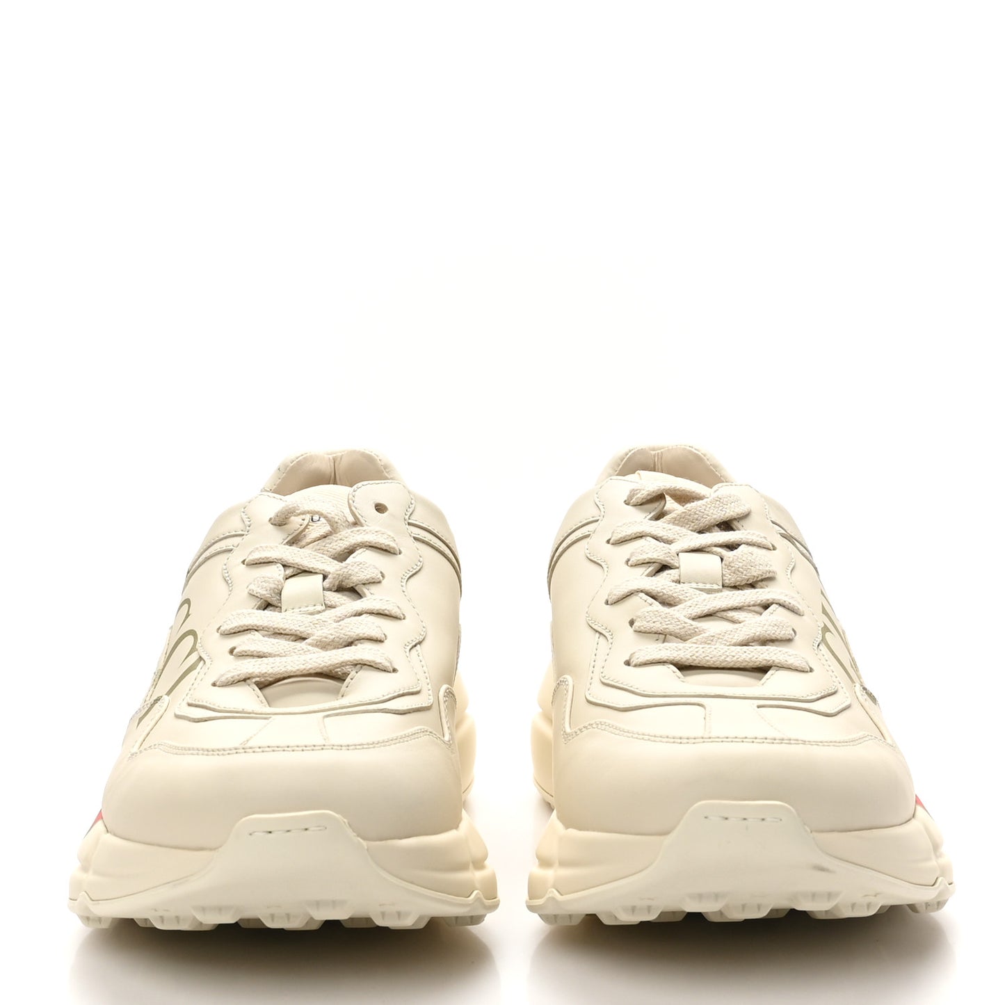 Calfskin Logo Womens Rhyton Sneakers 38.5 Ivory