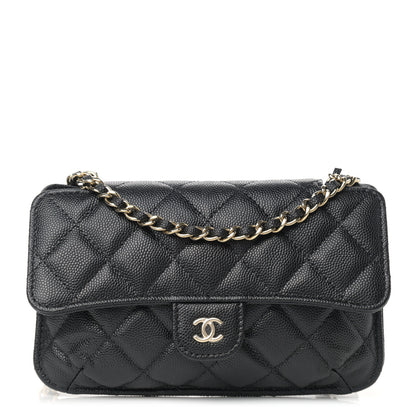 Chanel Caviar Fabric Quilted Foldable Tote With Chain Black Multicolor 1 of 15