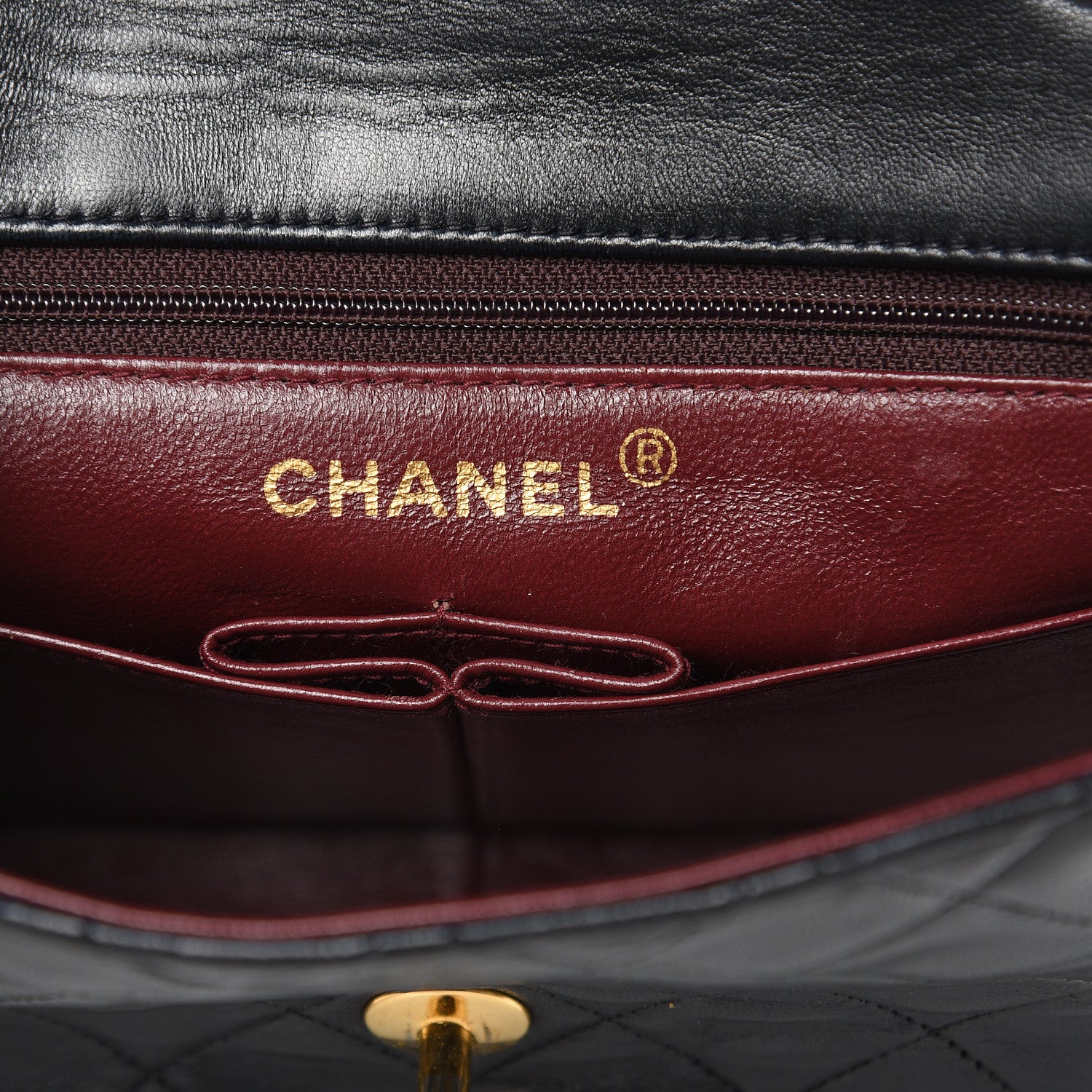 Chanel Lambskin Quilted Mini Square Flap Black 6 of 13