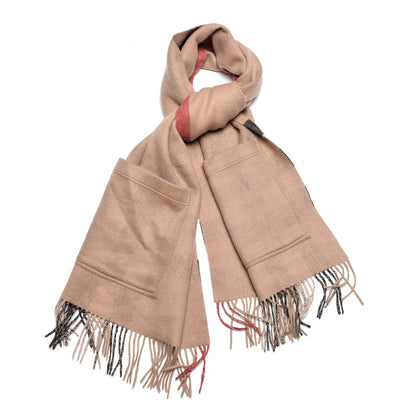 Burberry Cashmere Wool Nova Check St. Helene Blanket Fringe Scarf Camel 1 of 5