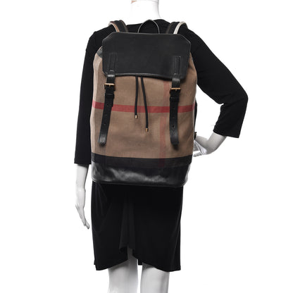 Burberry Canvas Mega Check Doran Backpack Black 2 of 9