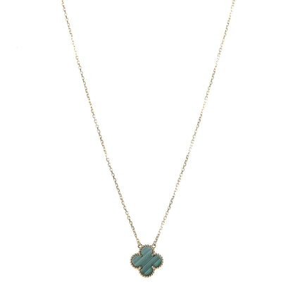 Van Cleef & Arpels 18K Yellow Gold Malachite Vintage Alhambra Pendant Necklace 1 of 7