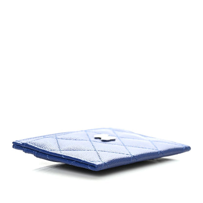 Chanel Caviar Quilted Card Holder Blue 4 of 9