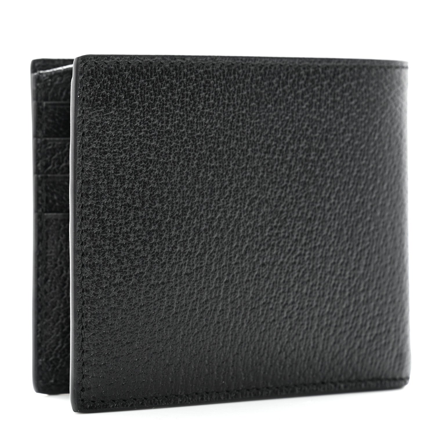 Gucci Calfskin Boar Effect Web Bi-Fold Wallet Black 2 of 7
