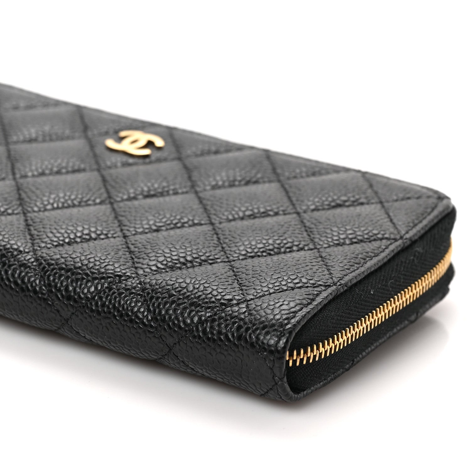 Chanel Caviar Quilted Large Gusset Zip Around Wallet Black 10 of 11