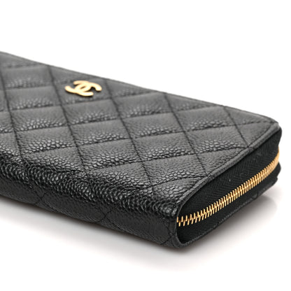 Chanel Caviar Quilted Large Gusset Zip Around Wallet Black 10 of 11