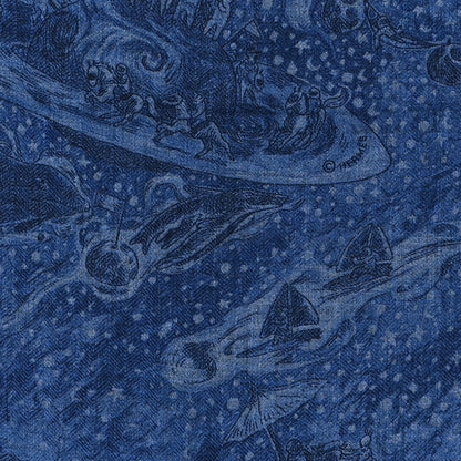 Hermes Cashmere Silk Nothing But A Dreamer Scarf 100 Bleu Chine Indigo Marine 3 of 4