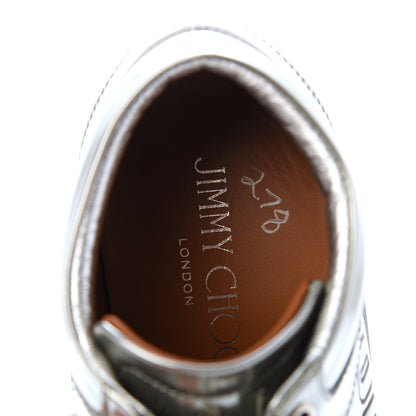 Jimmy Choo Liquid Mirror Calfskin Embossed Miami Sneaker 36.5 Silver Black 8 of 10