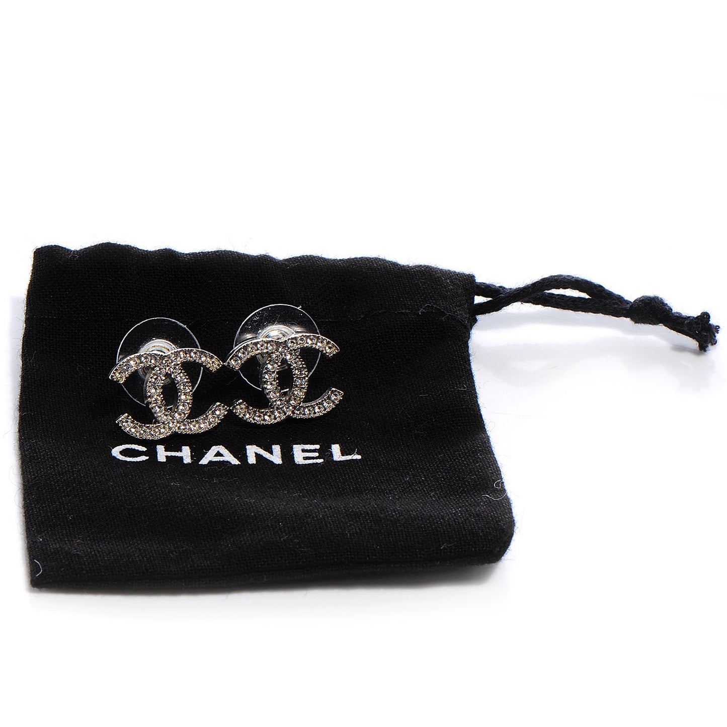 Crystal CC Earrings Silver