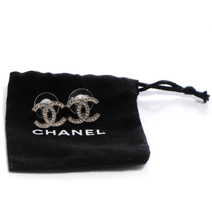 Chanel Crystal CC Earrings Silver 4 of 4