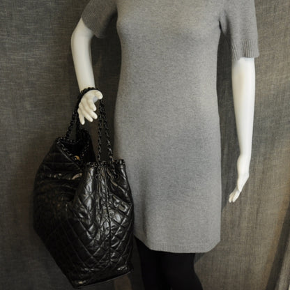 Chanel Leather Large Chain Me Tote Dark Grey 11P 1 of 10