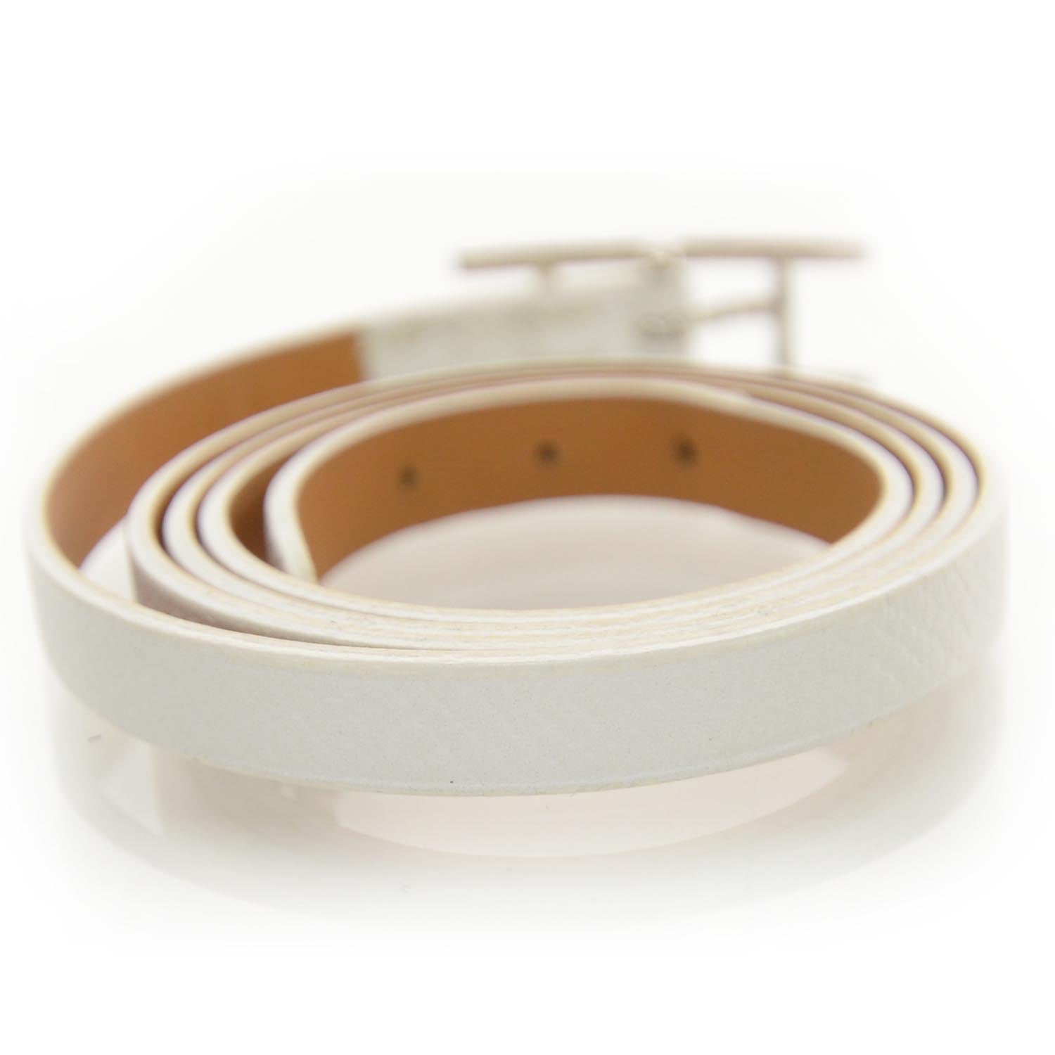 Hermes Epsom Hapi Triple Tour Wrap Bracelet White 2 of 5
