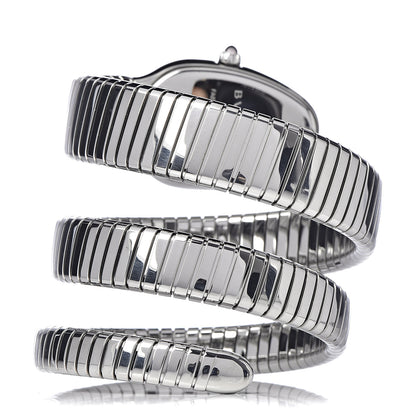 Bulgari Stainless Steel Diamond Bezel 35mm Serpenti Tubogas Double Spiral Quartz Watch Red 4 of 7