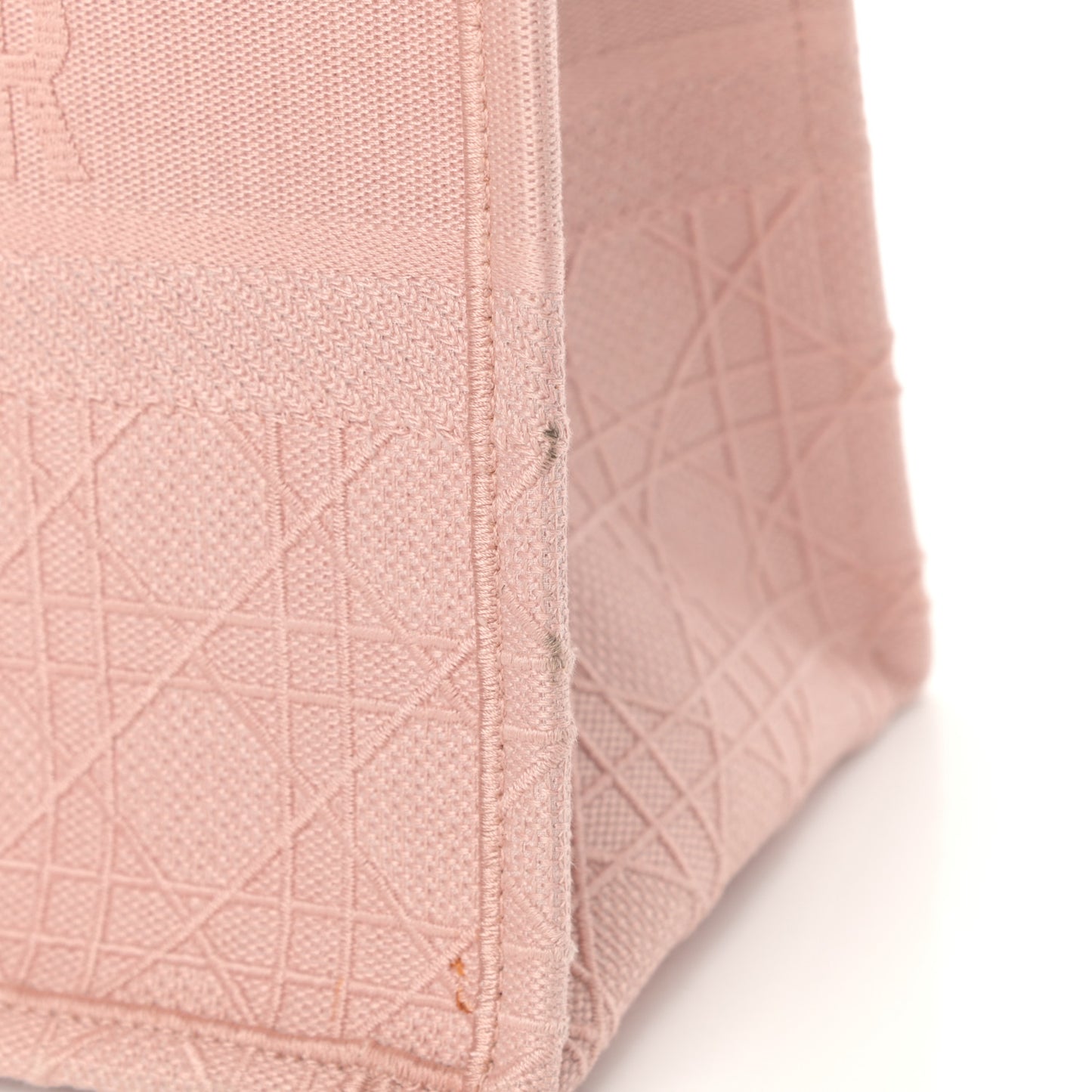 Canvas Embroidered Cannage Medium Book Tote Bois De Rose