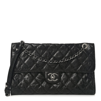 Chanel Crumpled Grained Calfskin Jumbo CC Crave Flap Black 1 of 13