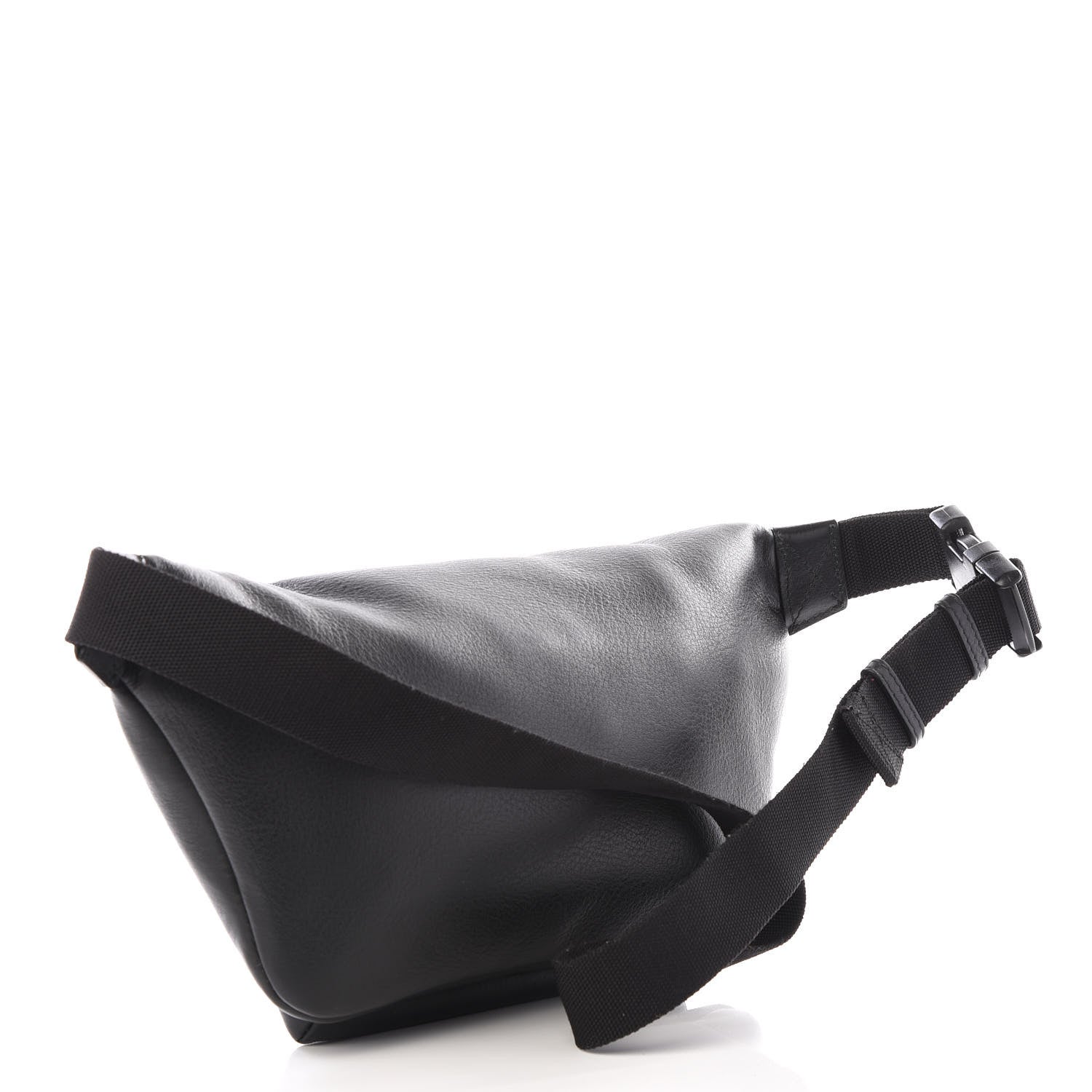 Balenciaga Smooth Calfskin Logo Large Everyday Beltpack Black White 2 of 9