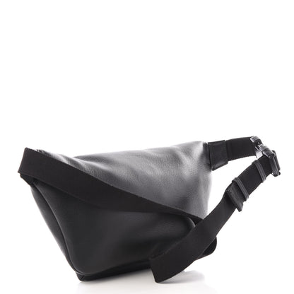 Balenciaga Smooth Calfskin Logo Large Everyday Beltpack Black White 2 of 9