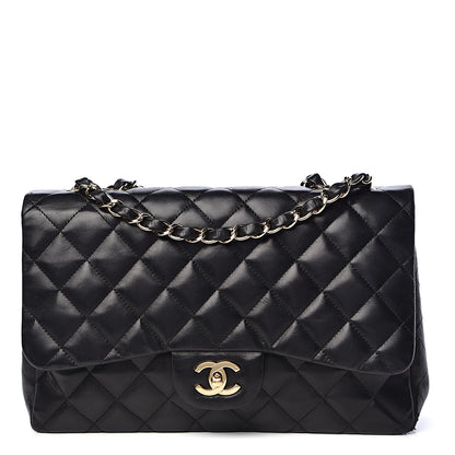 Chanel Lambskin Quilted Jumbo Single Flap Black 1 of 17