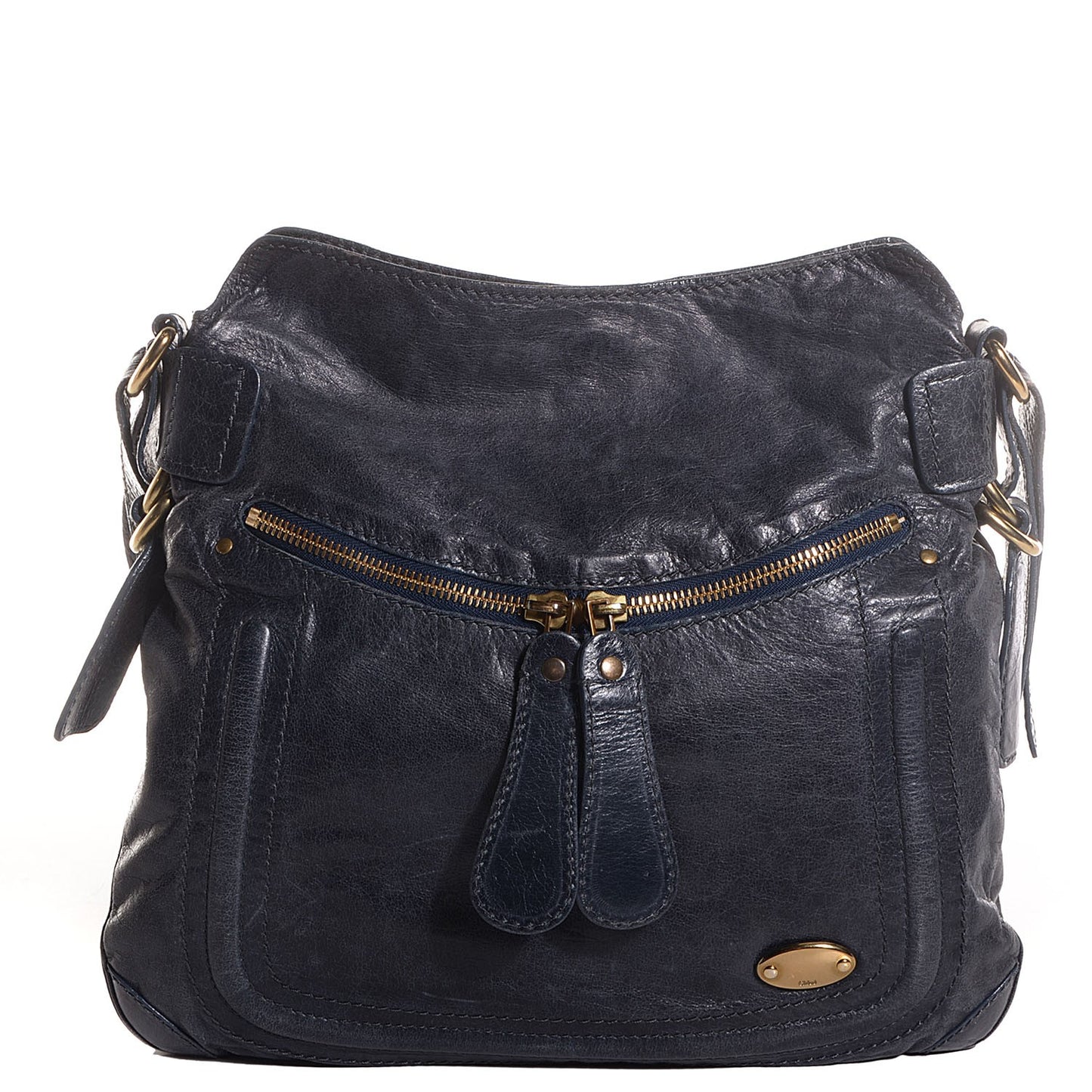 Leather Bay Tote Navy
