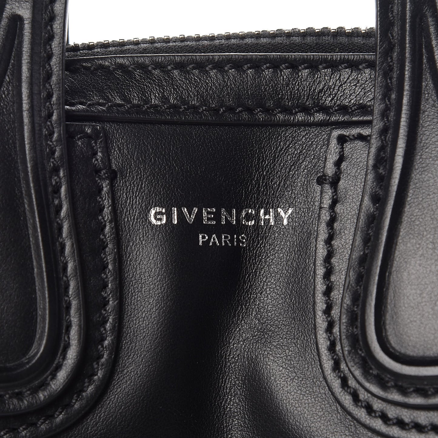 Waxed Calfskin Micro Nightingale Logo Strap Black