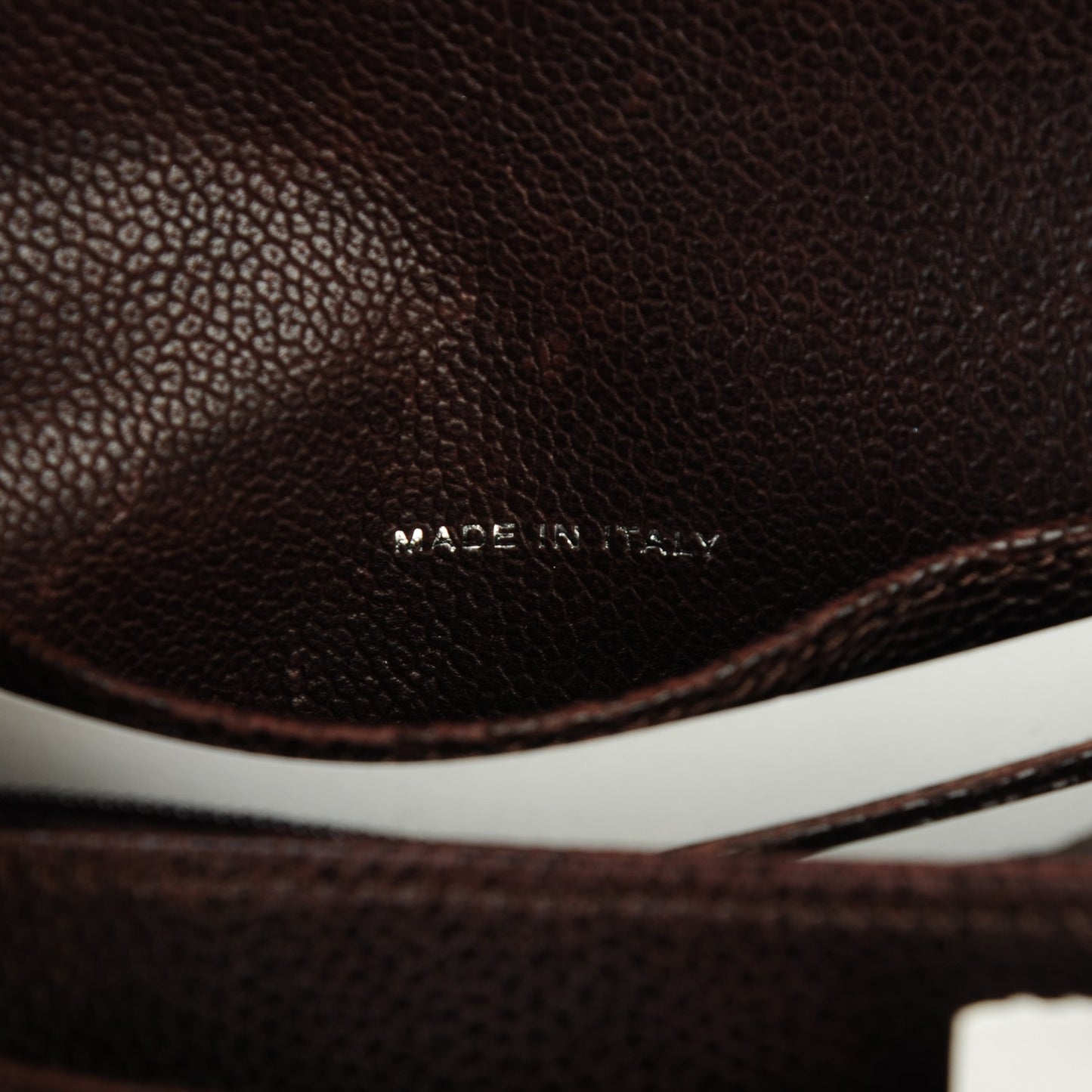 Caviar Small Flap Wallet Dark Brown