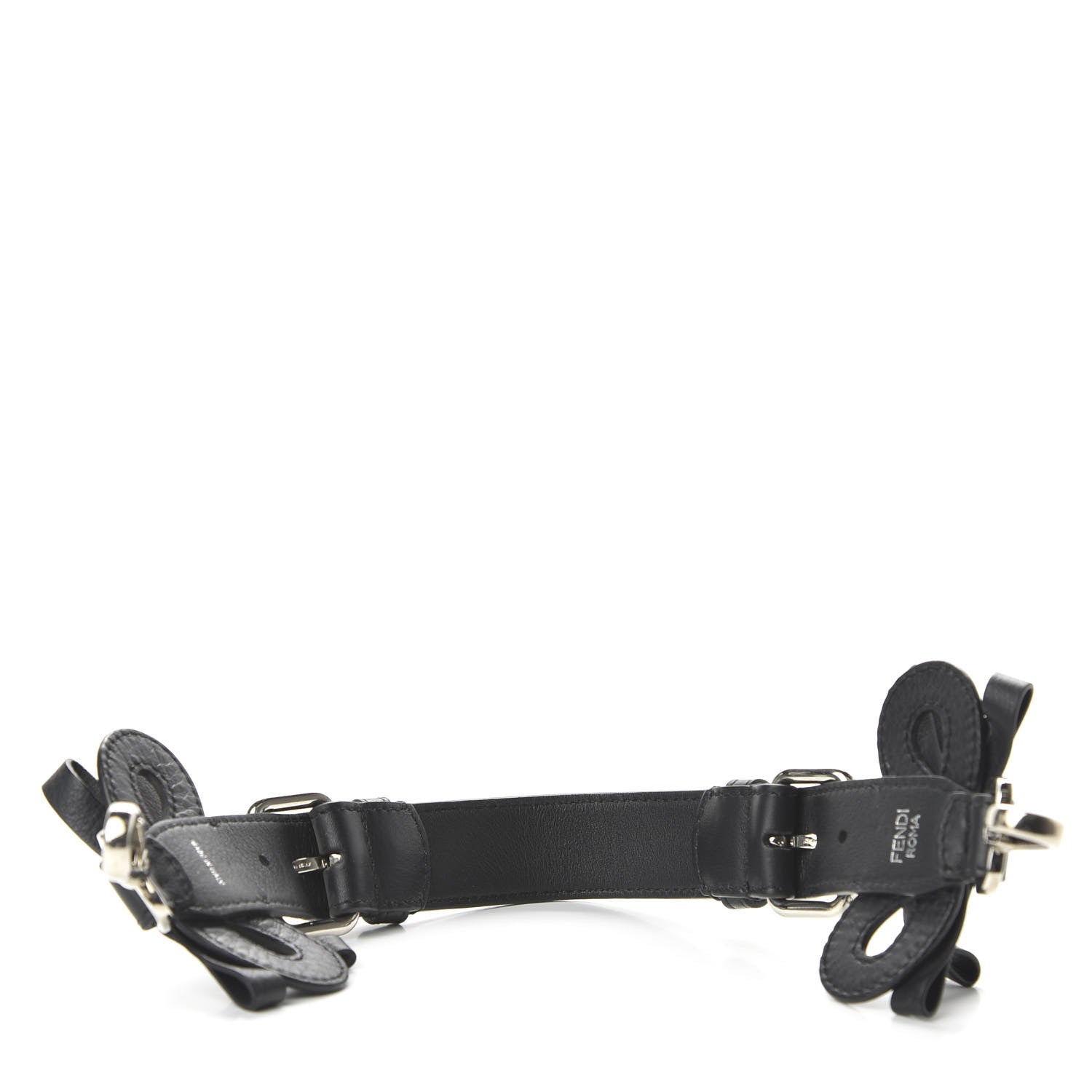 Fendi Vitello Dolce Bow Mini Strap You Black 2 of 6