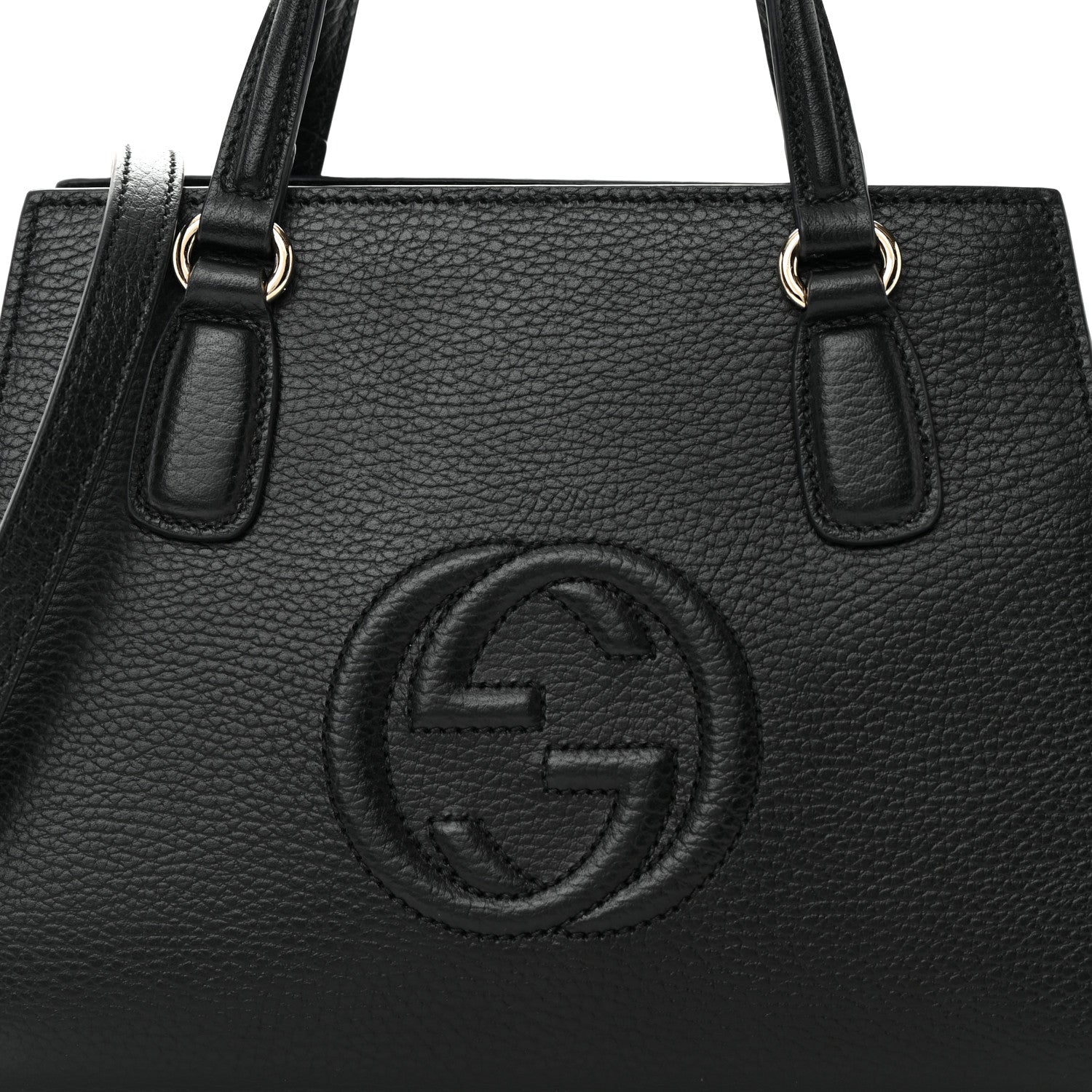 Gucci Pebbled Calfskin Medium Soho Top Handle Satchel Black 5 of 15