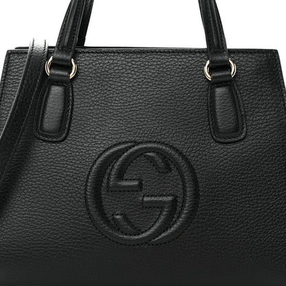 Gucci Pebbled Calfskin Medium Soho Top Handle Satchel Black 5 of 15