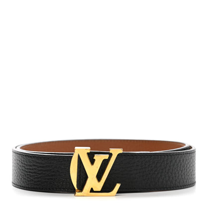Louis Vuitton Calfskin 30mm LV Initiales Belt 75 30 Black 1 of 8