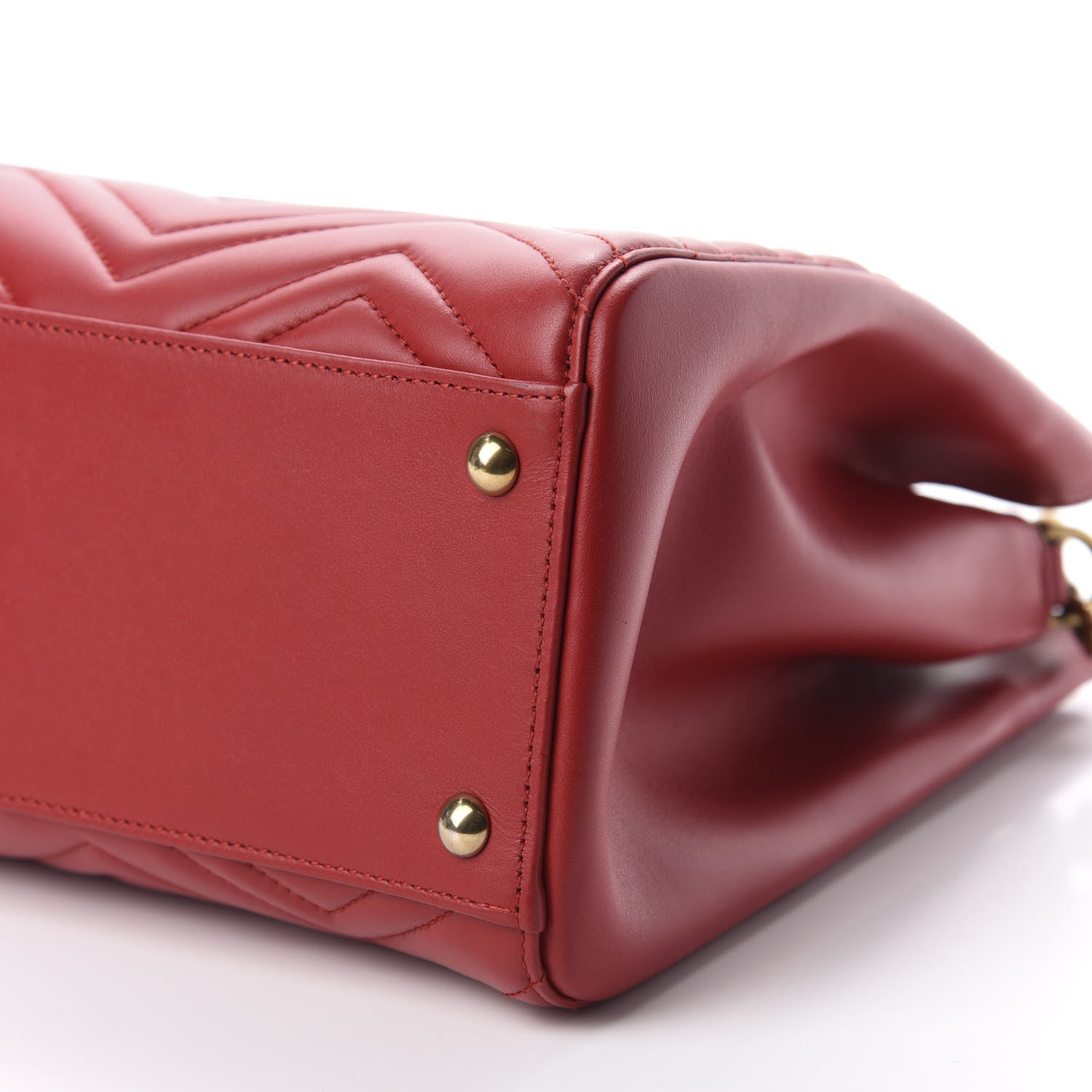 Gucci Calfskin Matelasse Medium GG Marmont Tote Hibiscus Red 7 of 12