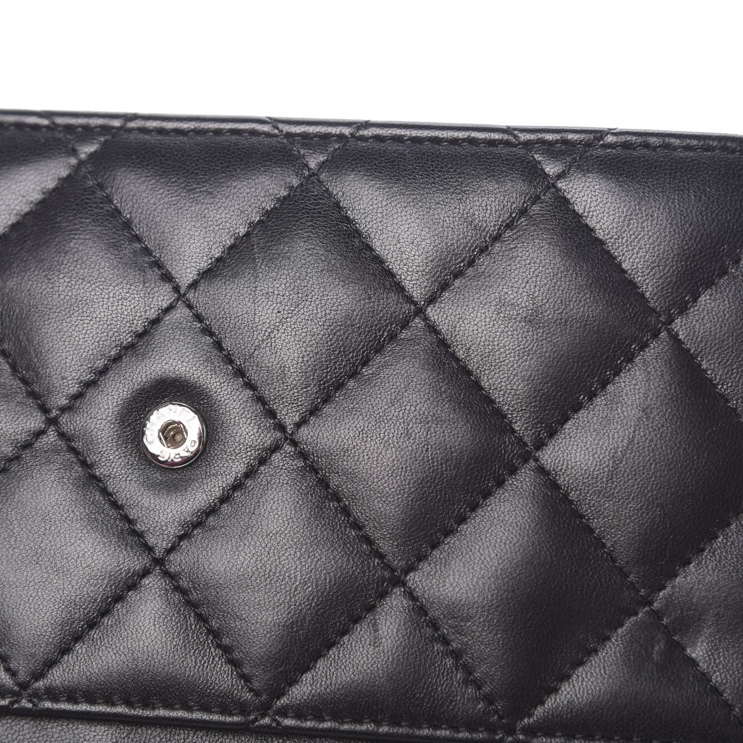 Lambskin Quilted Wallet On Chain WOC Black