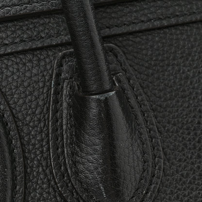 Celine Drummed Calfskin Nano Luggage Black 17 of 19