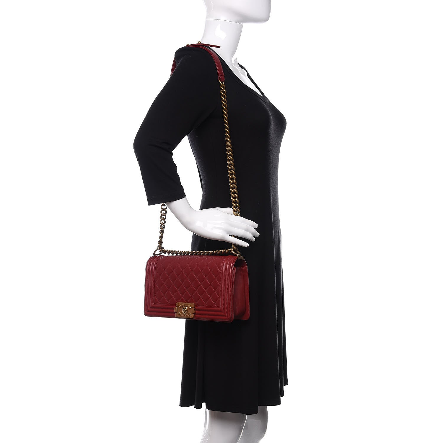 Chanel Lambskin Quilted Medium Boy Flap Red 2 of 11