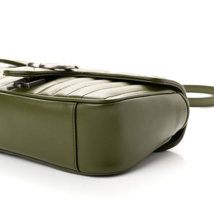 Gucci Calfskin Matelasse Aria Small GG Marmont Shoulder Bag Military Wood 9 of 9