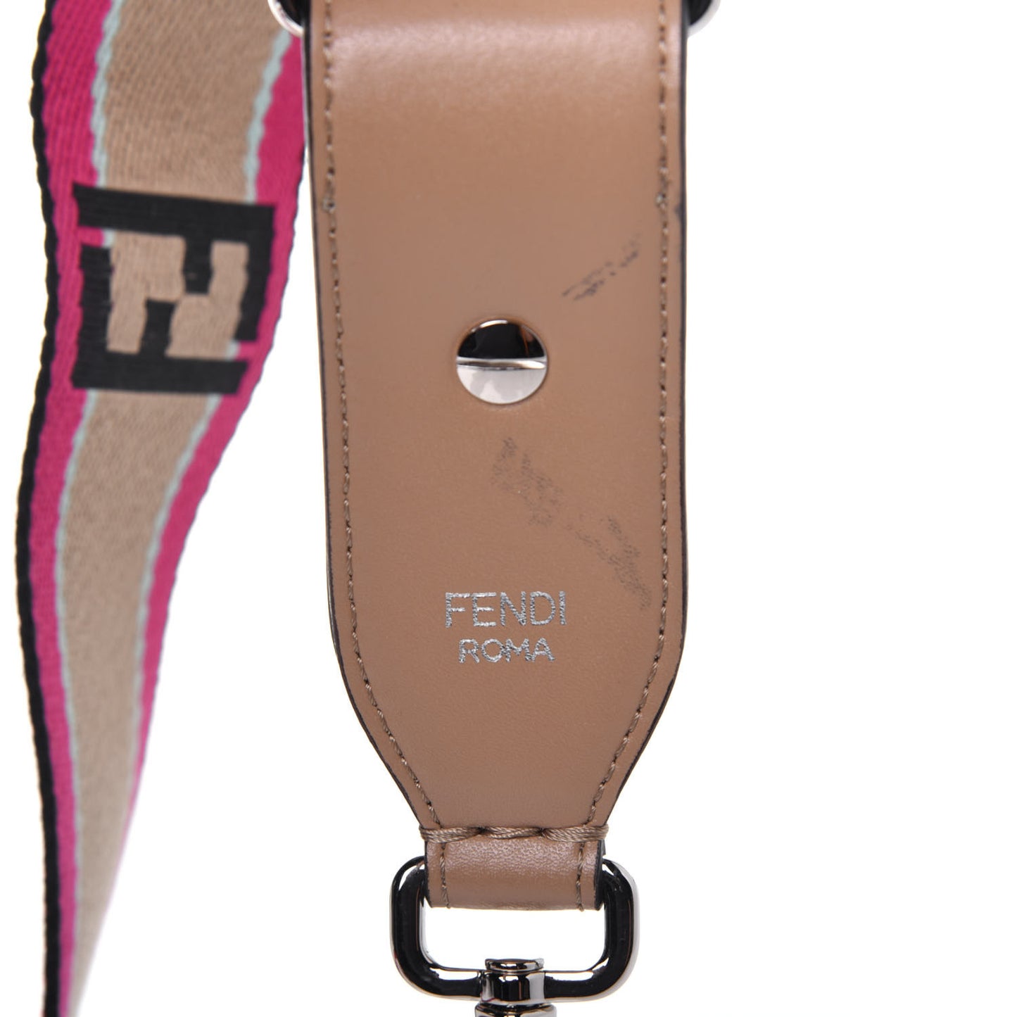 Woven Twill Calfskin FF Strap You Magenta Amido Multicolor