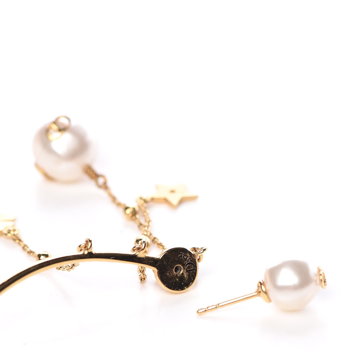 Christian Dior Pearl Shiny-D Earring Gold 3 of 5